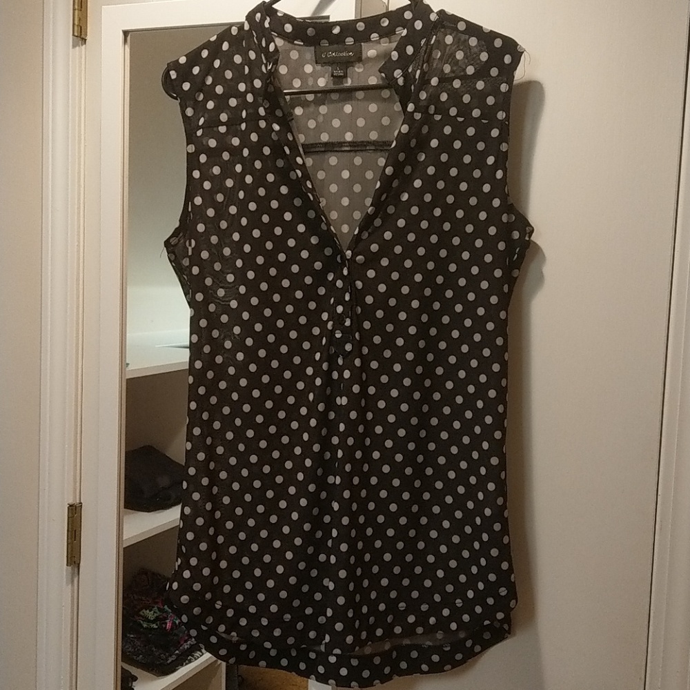 Sheer polka dot tank